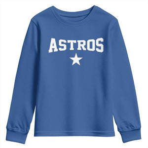 Vintage Astro Varsity Name Youth Sweatshirt Retro Throwback Athletic Sports Style 80s 90s TS10 Royal Blue Print Your Wear