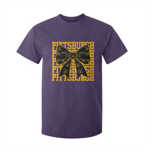 Pittsburgh Coquette Bow T Shirt For Kid Retro Sports Style Pirate Skull TS10 Purple Print Your Wear
