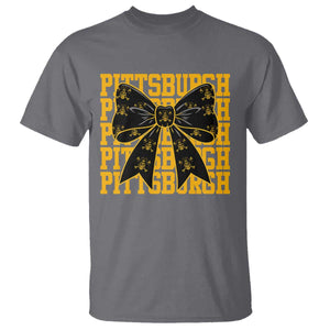Pittsburgh Coquette Bow T Shirt Retro Sports Style Pirate Skull TS10 Charcoal Print Your Wear
