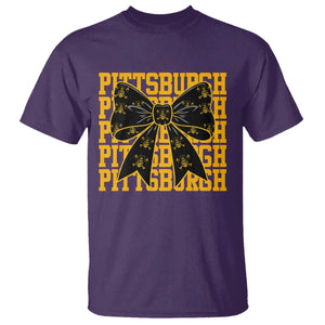 Pittsburgh Coquette Bow T Shirt Retro Sports Style Pirate Skull TS10 Purple Print Your Wear