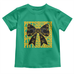 Pittsburgh Coquette Bow Toddler T Shirt Retro Sports Style Pirate Skull TS10 Irish Green Print Your Wear