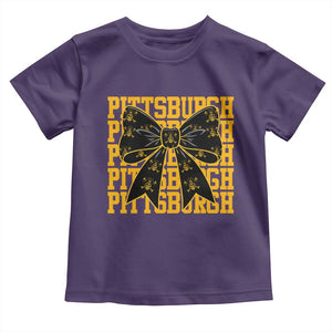 Pittsburgh Coquette Bow Toddler T Shirt Retro Sports Style Pirate Skull TS10 Purple Print Your Wear