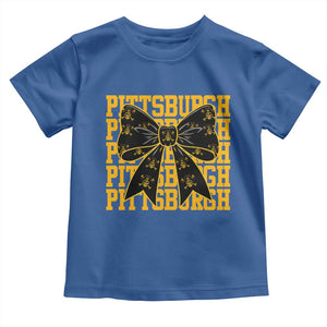 Pittsburgh Coquette Bow Toddler T Shirt Retro Sports Style Pirate Skull TS10 Royal Blue Print Your Wear