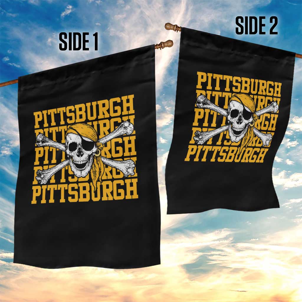 Pittsburgh Lovers Garden Flag Retro Pennsylvania Steel City Pirate Skull TS10 Print Your Wear