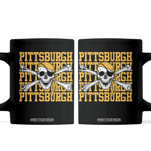 Pittsburgh Lovers Coffee Mug Retro Pennsylvania Steel City Pirate Skull TS10 Black Print Your Wear