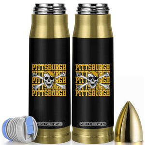 Pittsburgh Lovers Bullet Tumbler Retro Pennsylvania Steel City Pirate Skull TS10 Black Print Your Wear