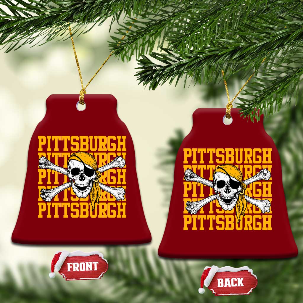 Pittsburgh Lovers Ceramic Ornament Retro Pennsylvania Steel City Pirate Skull TS10 Print Your Wear