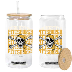 Pittsburgh Lovers Glass Can Retro Pennsylvania Steel City Pirate Skull TS10 Print Your Wear
