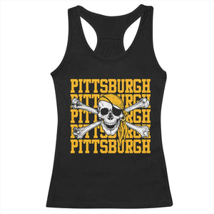 Pittsburgh Lovers Racerback Tank Top Retro Pennsylvania Steel City Pirate Skull TS10 Black Print Your Wear
