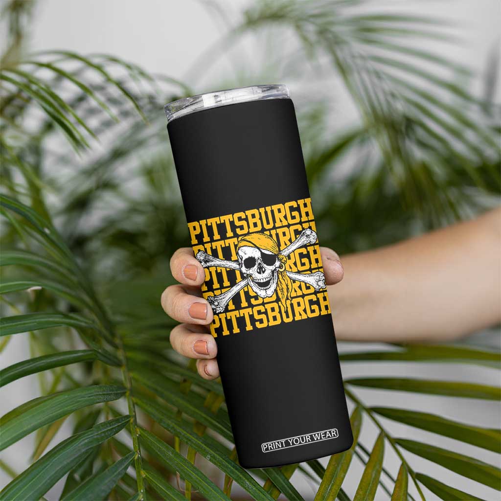 Pittsburgh Lovers Skinny Tumbler Retro Pennsylvania Steel City Pirate Skull TS10 Print Your Wear