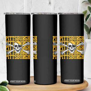 Pittsburgh Lovers Skinny Tumbler Retro Pennsylvania Steel City Pirate Skull TS10 Print Your Wear