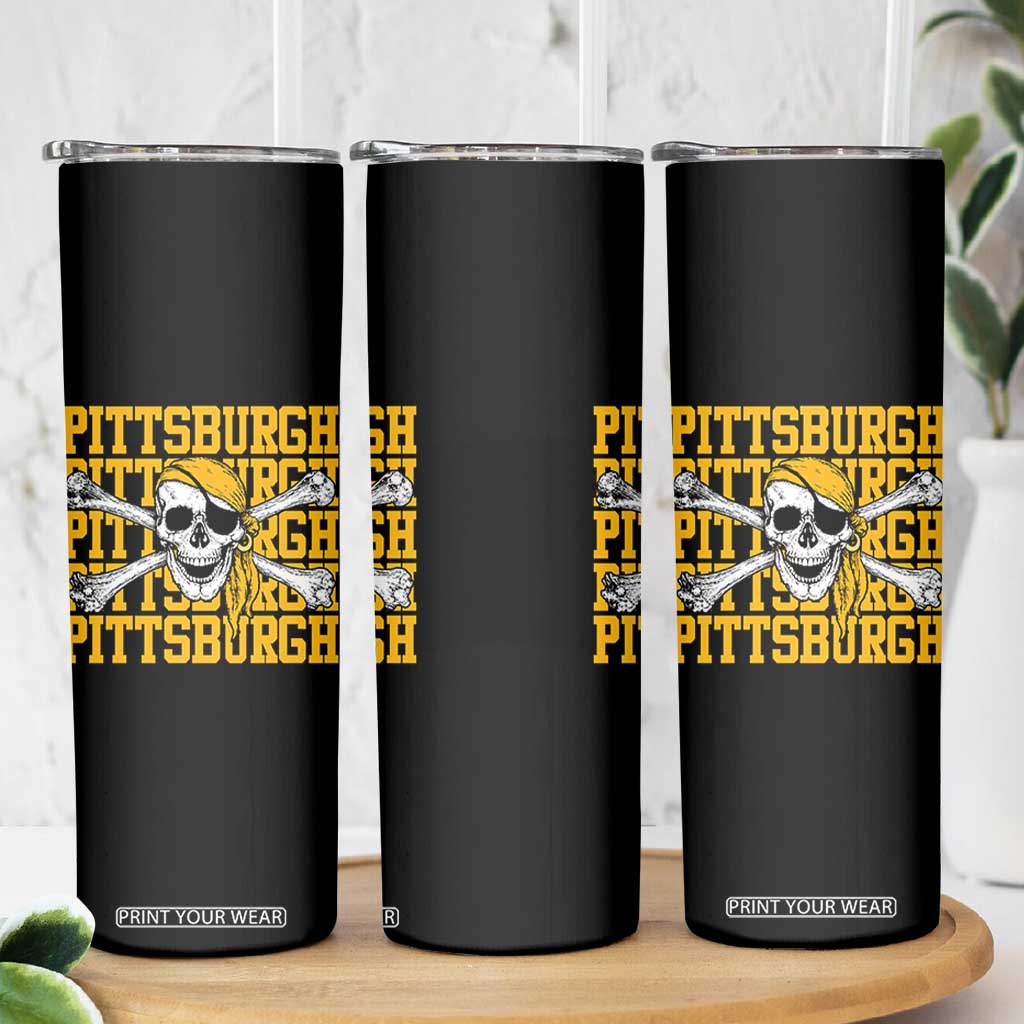 Pittsburgh Lovers Skinny Tumbler Retro Pennsylvania Steel City Pirate Skull TS10 Print Your Wear
