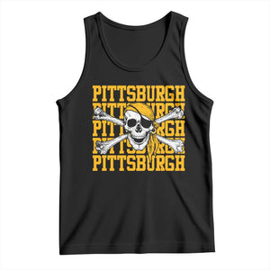 Pittsburgh Lovers Tank Top Retro Pennsylvania Steel City Pirate Skull TS10 Black Print Your Wear