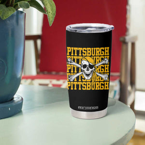 Pittsburgh Lovers Tumbler Cup Retro Pennsylvania Steel City Pirate Skull TS10 Print Your Wear