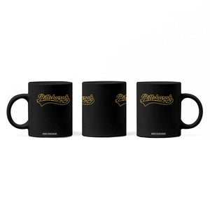 Vintage Pittsburgh Coffee Mug Varsity Script Retro Sports Jersey Style Baseball Fans TS10 Print Your Wear