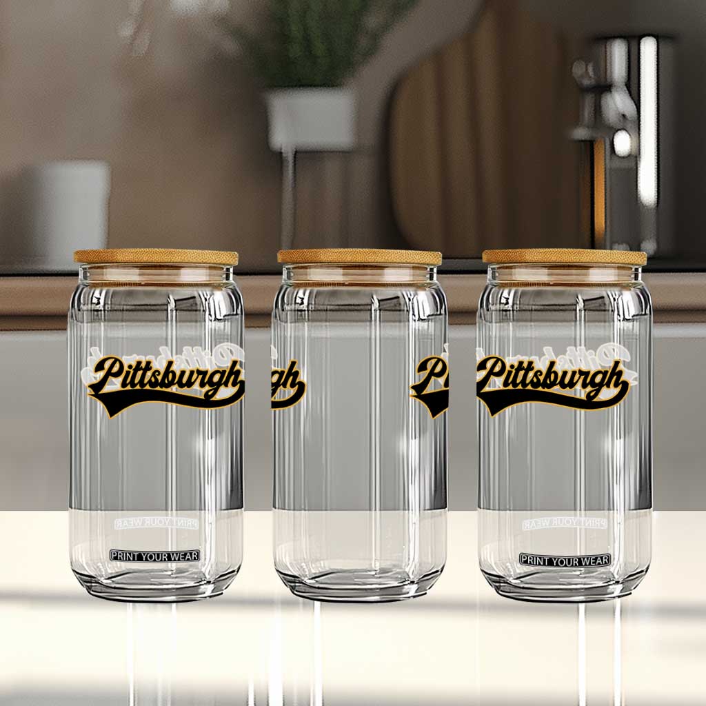 Vintage Pittsburgh Glass Can Varsity Script Retro Sports Jersey Style Baseball Fans TS10 Print Your Wear