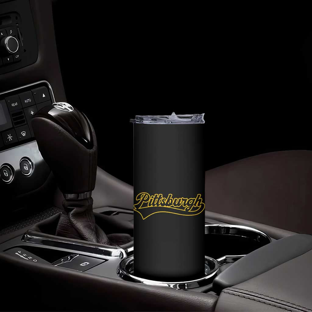 Vintage Pittsburgh Skinny Tumbler Varsity Script Retro Sports Jersey Style Baseball Fans TS10 Print Your Wear