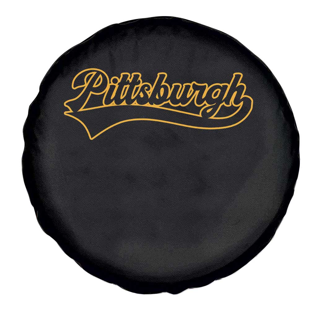 Vintage Pittsburgh Spare Tire Cover Varsity Script Retro Sports Jersey Style Baseball Fans TS10 Print Your Wear