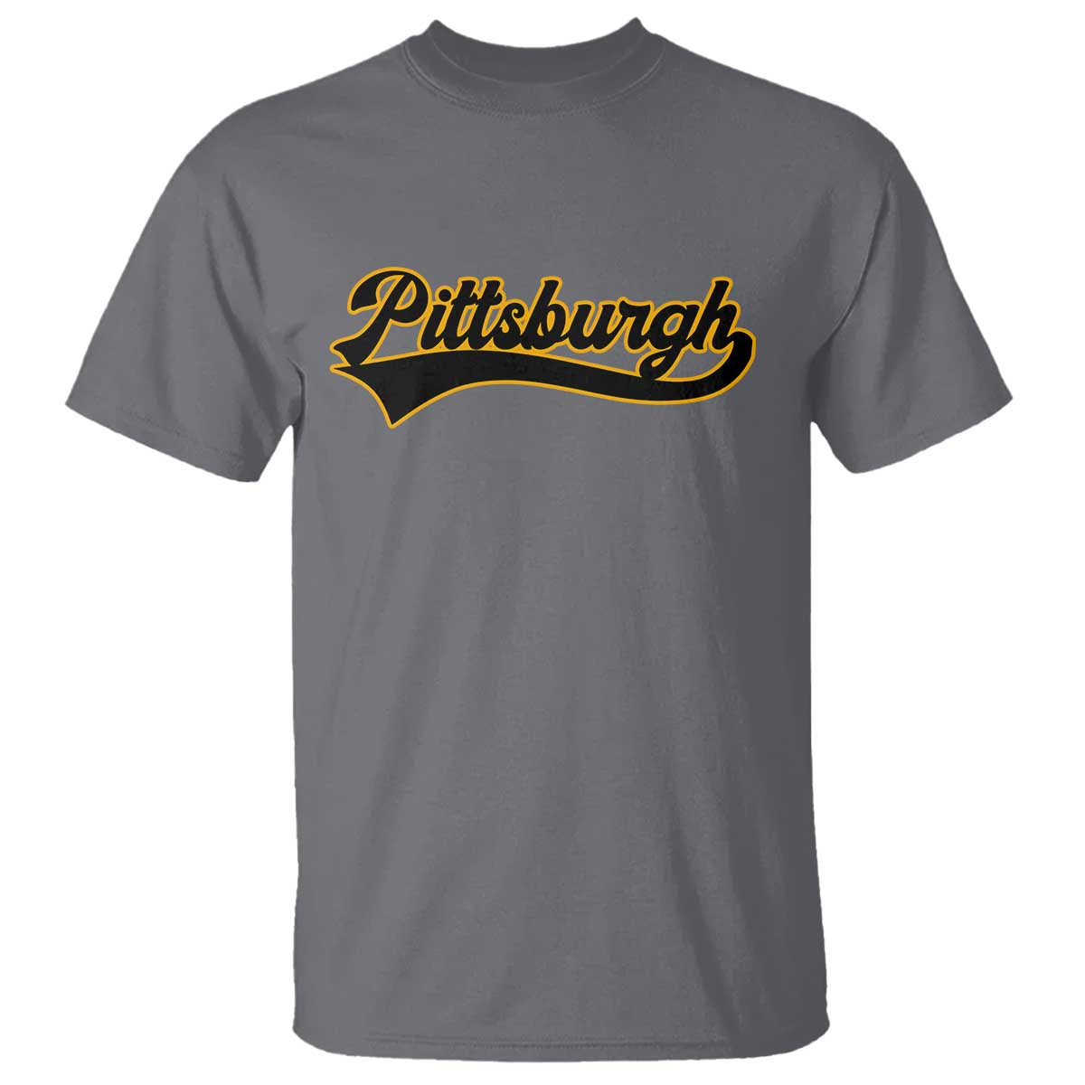 Vintage Pittsburgh T Shirt Varsity Script Retro Sports Jersey Style Baseball Fans TS10 Charcoal Print Your Wear