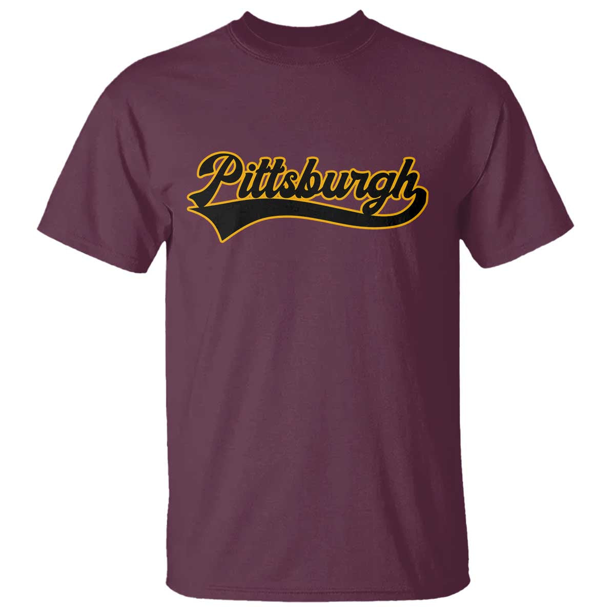 Vintage Pittsburgh T Shirt Varsity Script Retro Sports Jersey Style Baseball Fans TS10 Maroon Print Your Wear