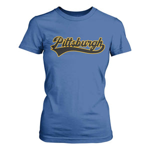 Vintage Pittsburgh T Shirt For Women Varsity Script Retro Sports Jersey Style Baseball Fans TS10 Royal Blue Print Your Wear