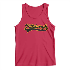 Vintage Pittsburgh Tank Top Varsity Script Retro Sports Jersey Style Baseball Fans TS10 Red Print Your Wear