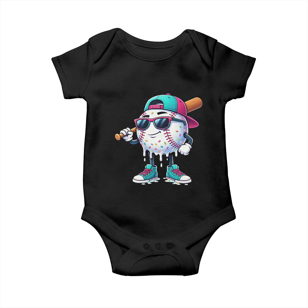 Baseball Life Style Baby Onesie Youth Drip Baseball Boys Kid TS10 Black Print Your Wear