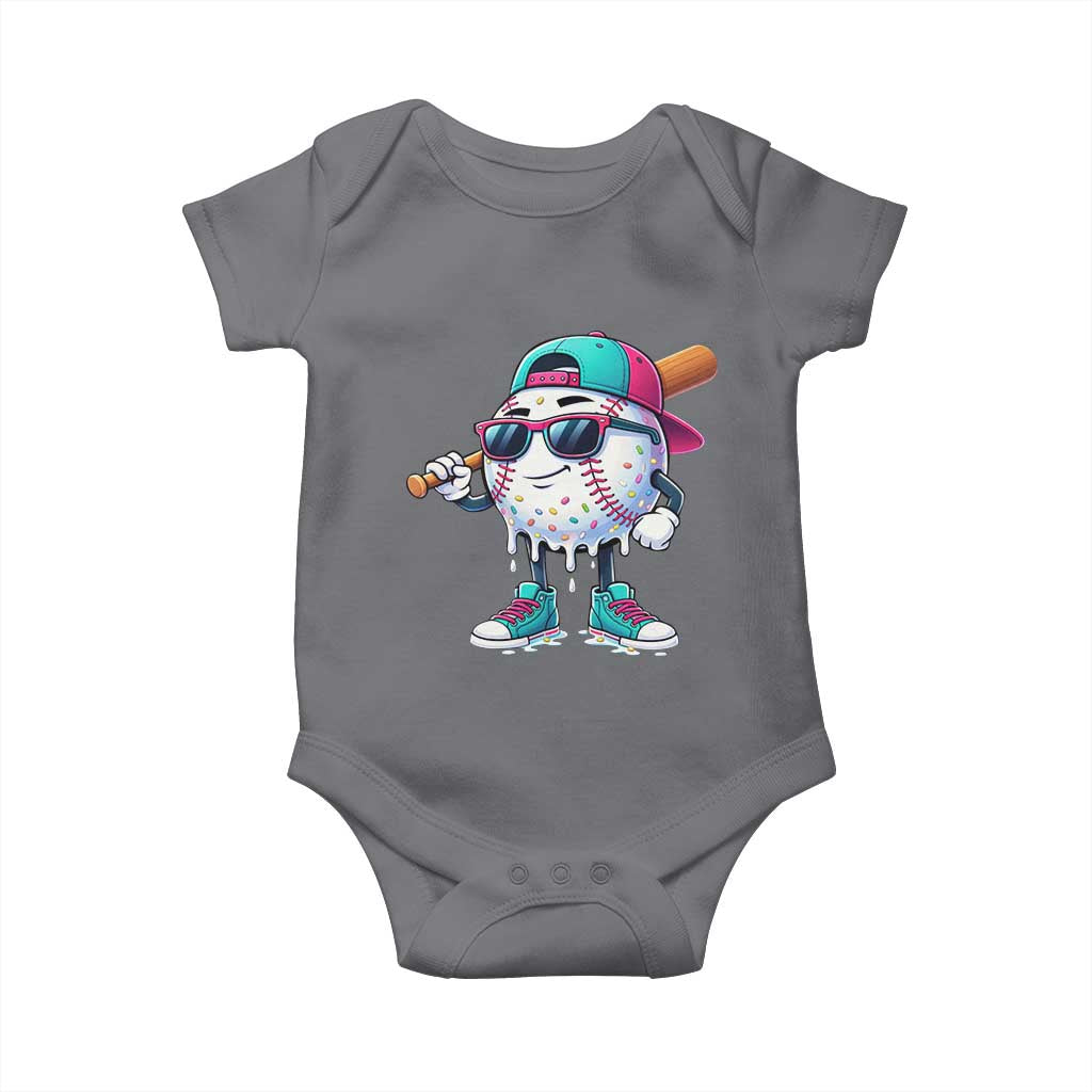 Baseball Life Style Baby Onesie Youth Drip Baseball Boys Kid TS10 Charcoal Print Your Wear