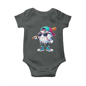 Baseball Life Style Baby Onesie Youth Drip Baseball Boys Kid TS10 Dark Heather Print Your Wear