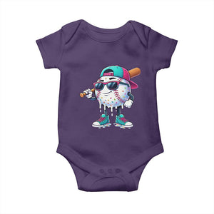 Baseball Life Style Baby Onesie Youth Drip Baseball Boys Kid TS10 Purple Print Your Wear