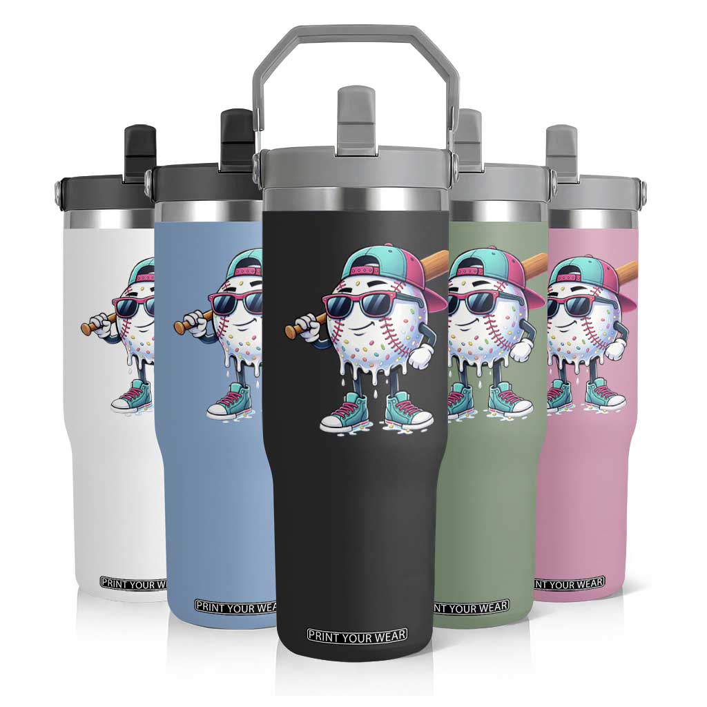 Baseball Life Style Flip Straw Tumbler Youth Drip Baseball Boys Kid TS10 Print Your Wear