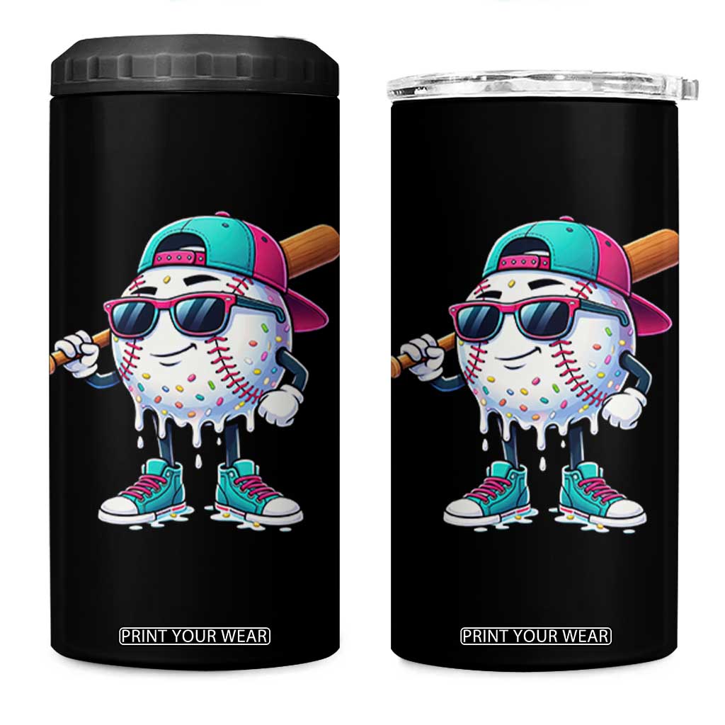 Baseball Life Style 4 in 1 Can Cooler Tumbler Youth Drip Baseball Boys Kid TS10 One Size: 16 oz Black Print Your Wear
