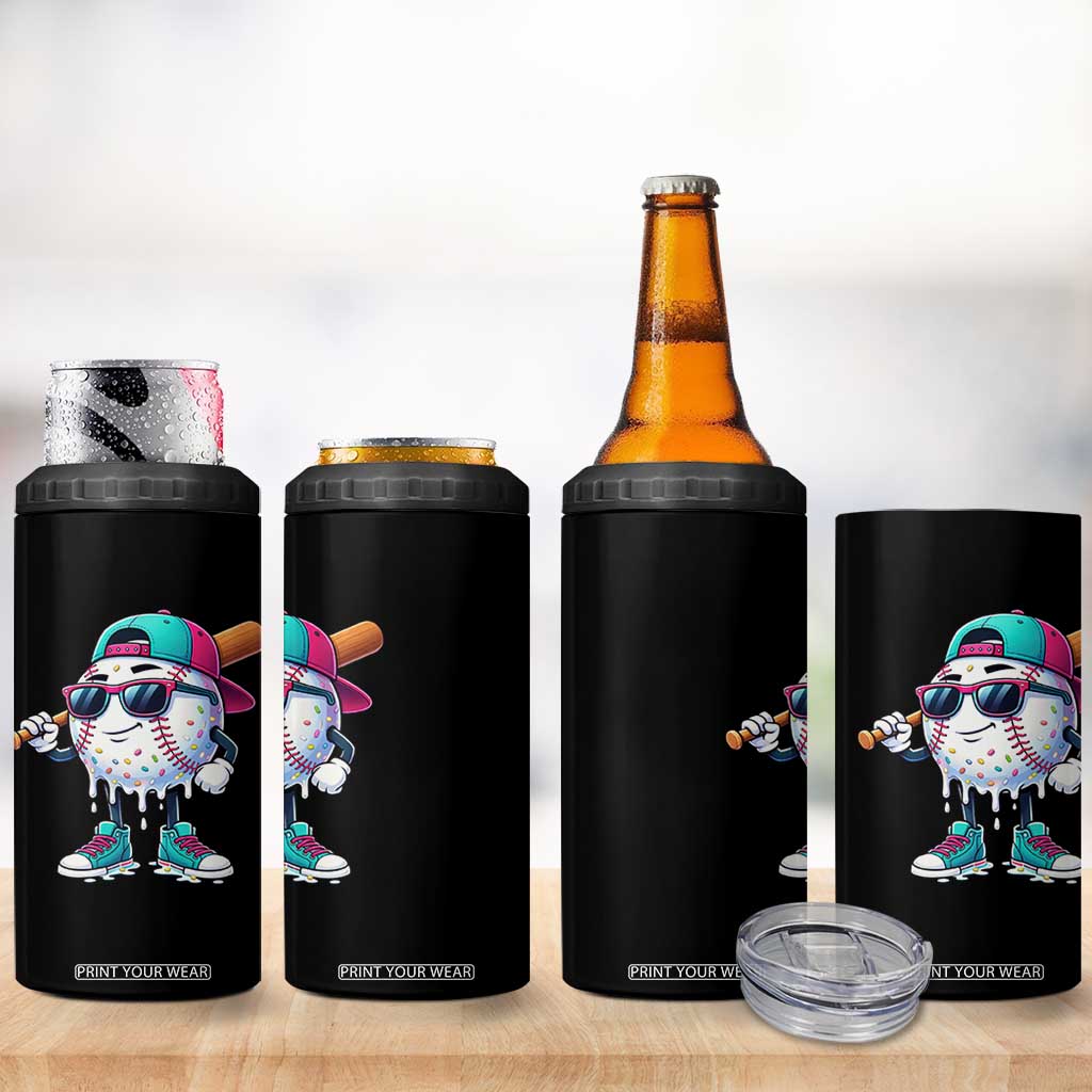 Baseball Life Style 4 in 1 Can Cooler Tumbler Youth Drip Baseball Boys Kid TS10 Print Your Wear