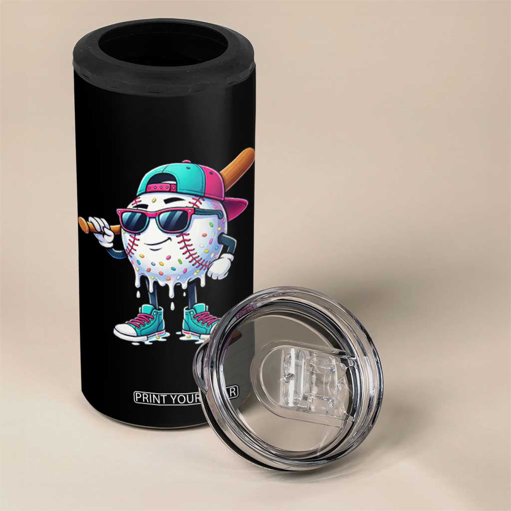 Baseball Life Style 4 in 1 Can Cooler Tumbler Youth Drip Baseball Boys Kid TS10 Print Your Wear