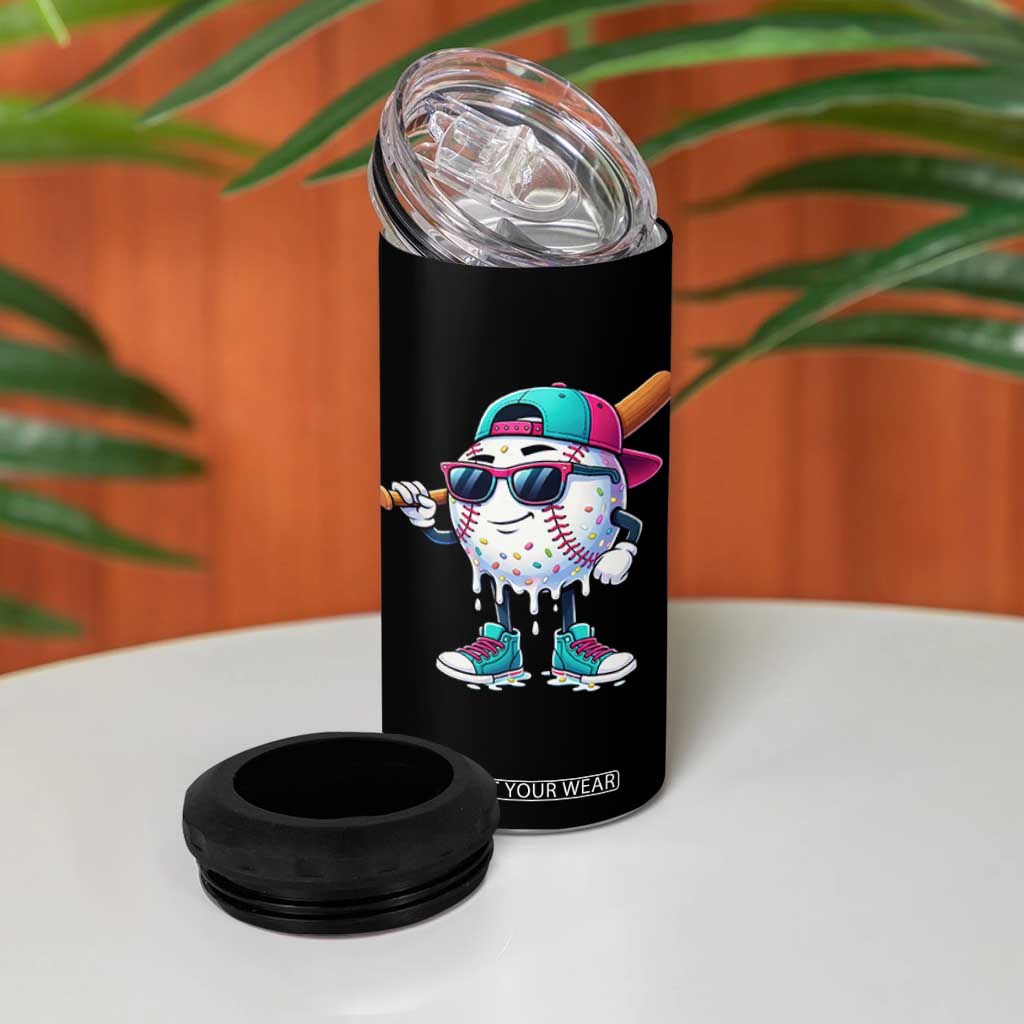 Baseball Life Style 4 in 1 Can Cooler Tumbler Youth Drip Baseball Boys Kid TS10 Print Your Wear