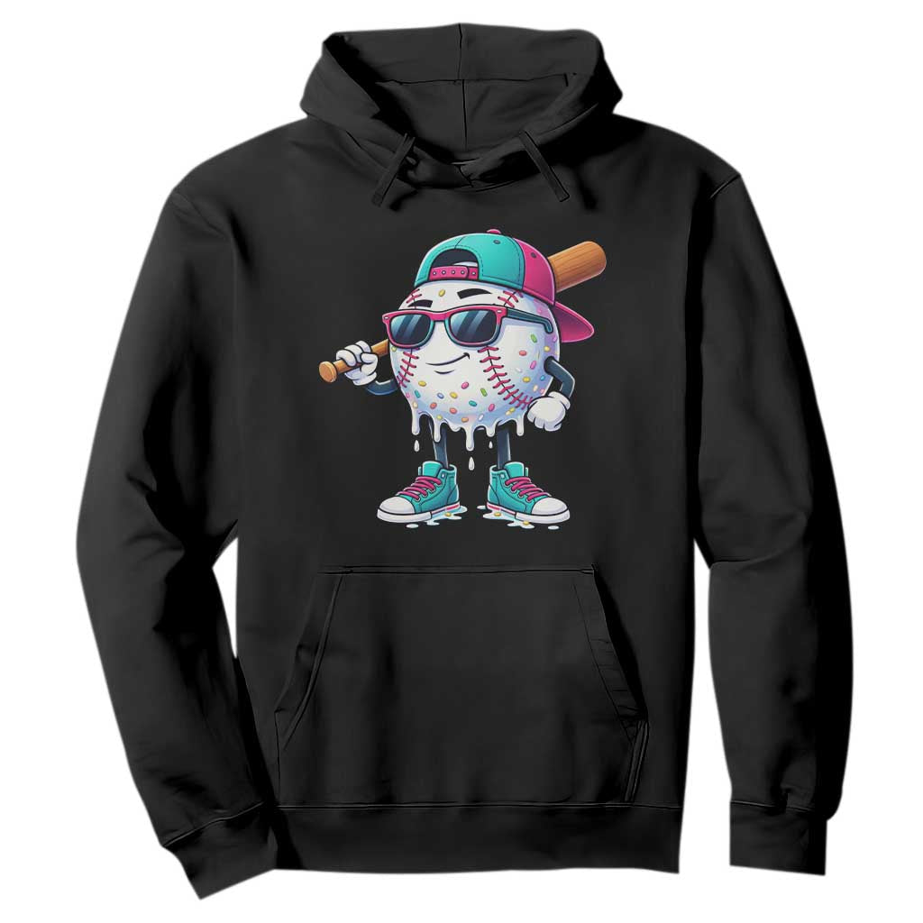 Baseball Life Style Hoodie Youth Drip Baseball Boys Kid TS10 Black Print Your Wear