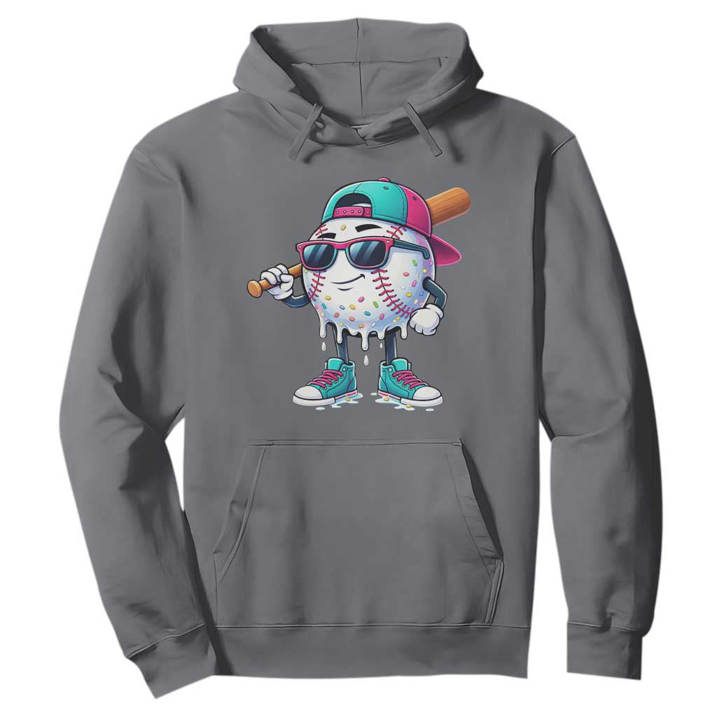 Baseball Life Style Hoodie Youth Drip Baseball Boys Kid TS10 Charcoal Print Your Wear