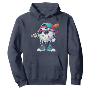 Baseball Life Style Hoodie Youth Drip Baseball Boys Kid TS10 Navy Print Your Wear