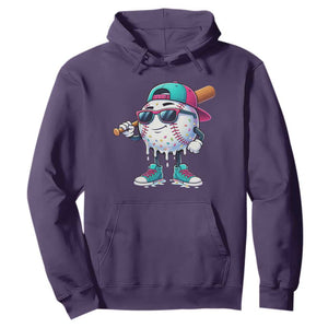 Baseball Life Style Hoodie Youth Drip Baseball Boys Kid TS10 Purple Print Your Wear