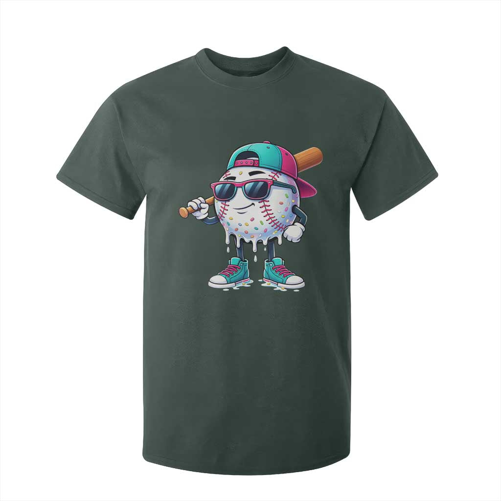 Baseball Life Style T Shirt For Kid Youth Drip Baseball Boys Kid TS10 Dark Forest Green Print Your Wear