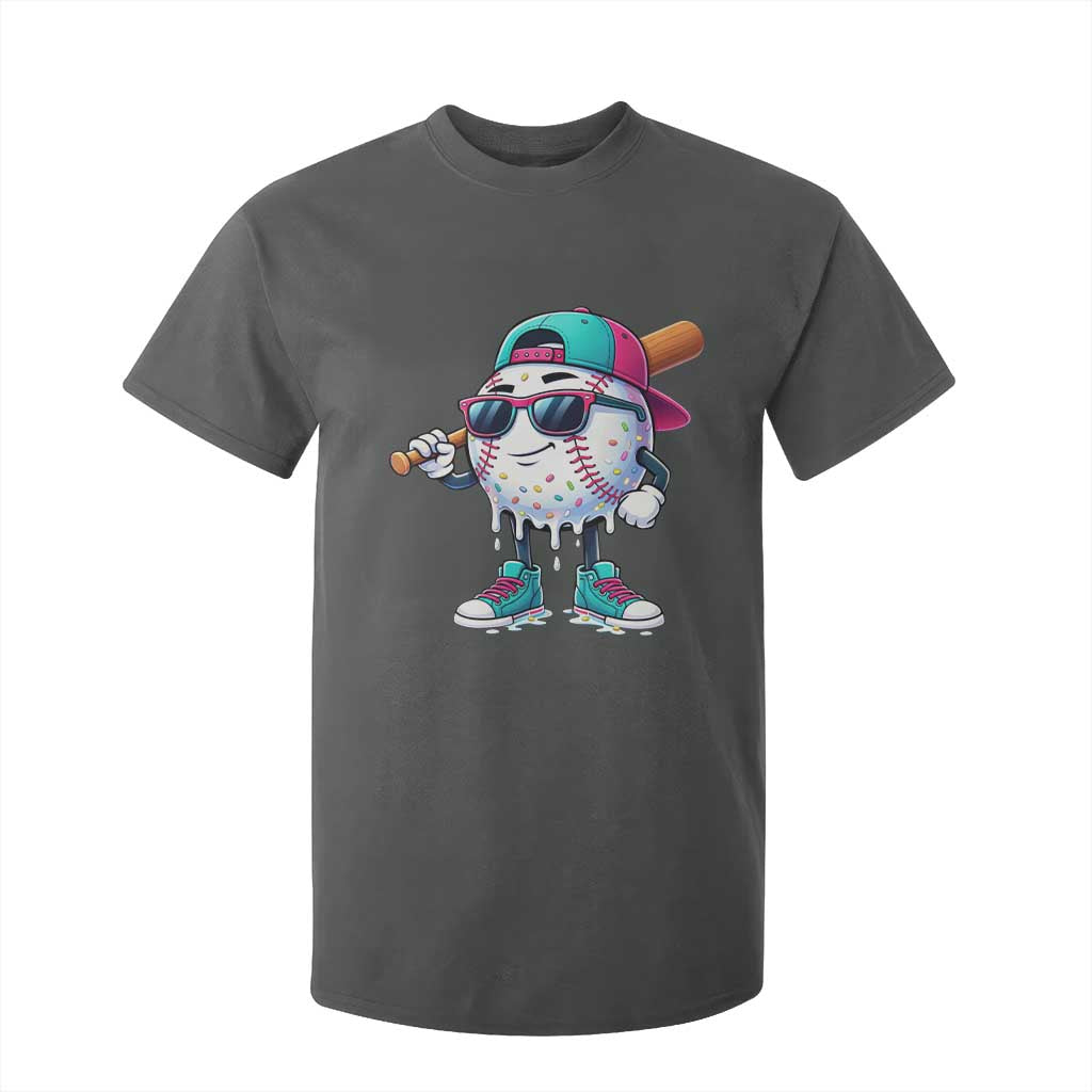 Baseball Life Style T Shirt For Kid Youth Drip Baseball Boys Kid TS10 Dark Heather Print Your Wear