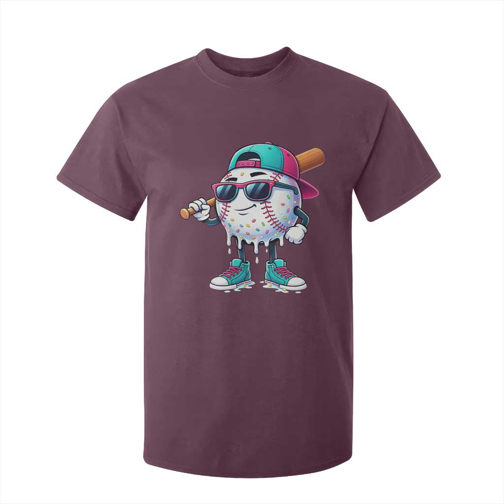 Baseball Life Style T Shirt For Kid Youth Drip Baseball Boys Kid TS10 Maroon Print Your Wear
