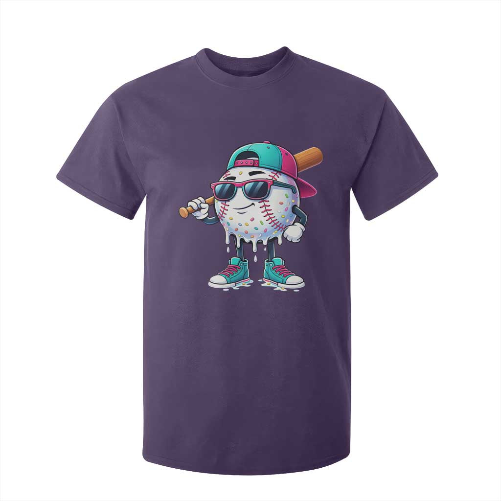 Baseball Life Style T Shirt For Kid Youth Drip Baseball Boys Kid TS10 Purple Print Your Wear