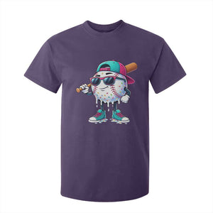 Baseball Life Style T Shirt For Kid Youth Drip Baseball Boys Kid TS10 Purple Print Your Wear
