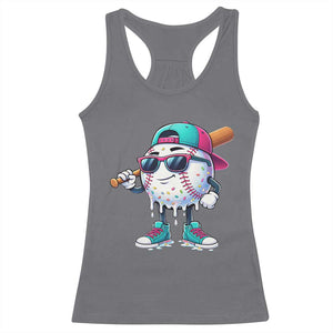 Baseball Life Style Racerback Tank Top Youth Drip Baseball Boys Kid TS10 Charcoal Print Your Wear