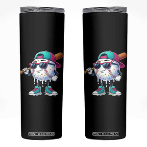 Baseball Life Style Skinny Tumbler Youth Drip Baseball Boys Kid TS10 Black Print Your Wear