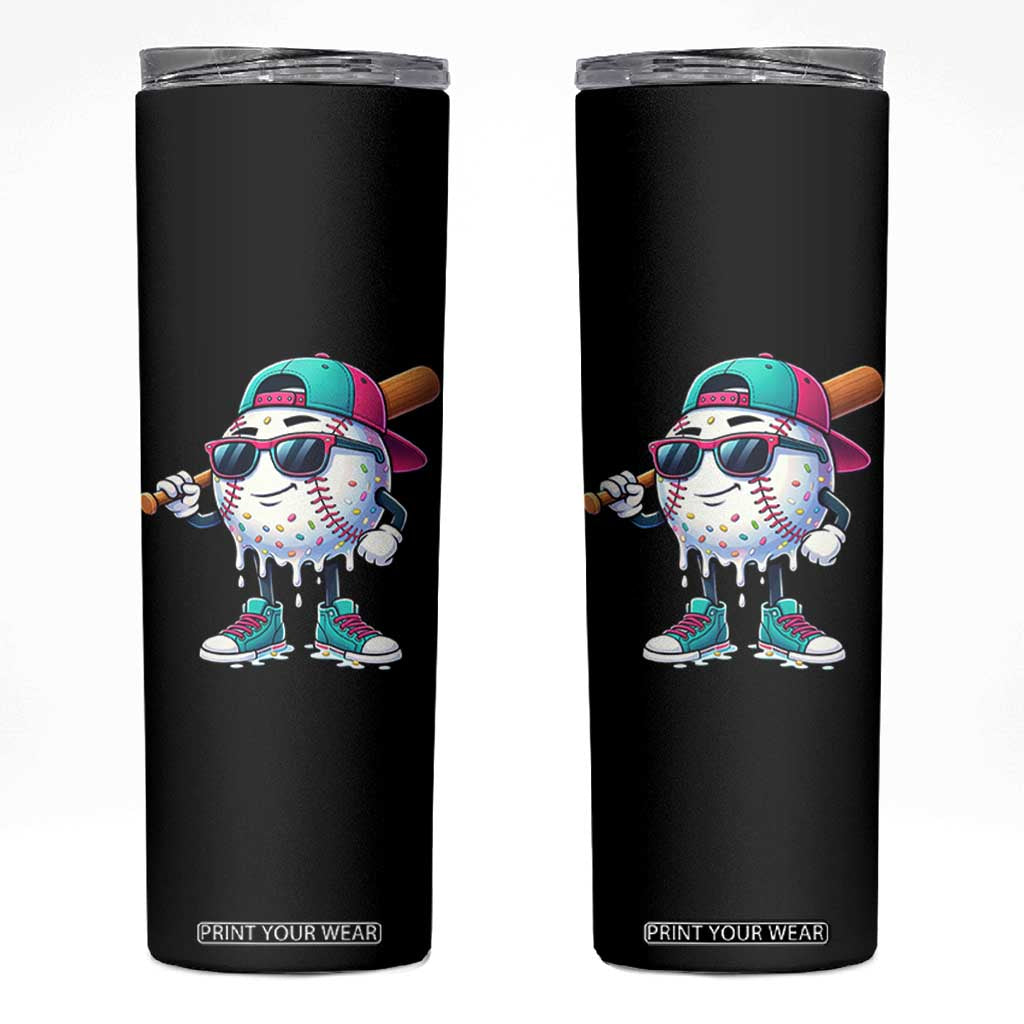 Baseball Life Style Skinny Tumbler Youth Drip Baseball Boys Kid TS10 Black Print Your Wear