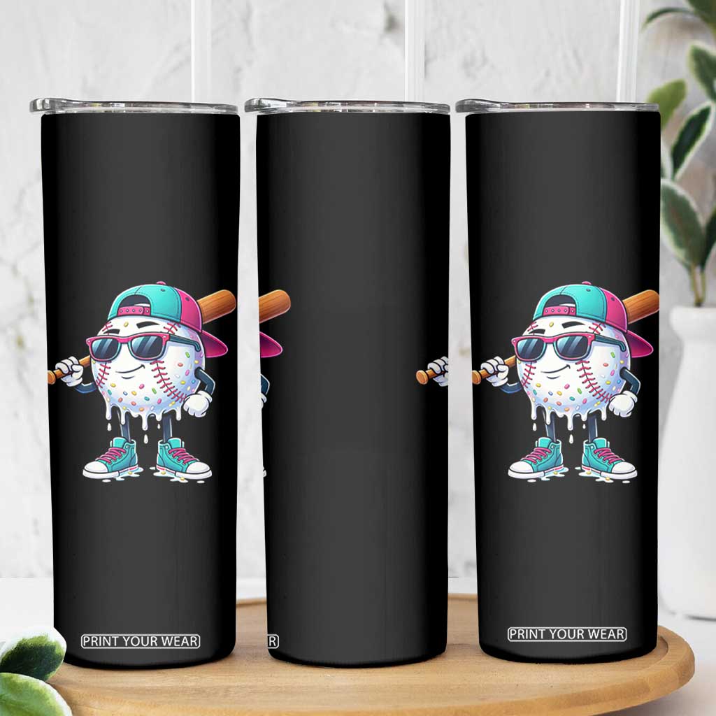 Baseball Life Style Skinny Tumbler Youth Drip Baseball Boys Kid TS10 Print Your Wear