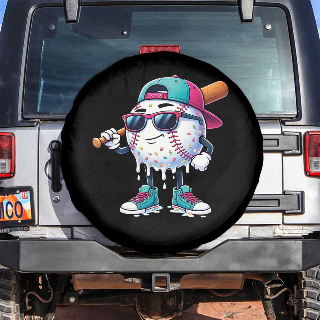 Baseball Life Style Spare Tire Cover Youth Drip Baseball Boys Kid TS10 No hole Black Print Your Wear