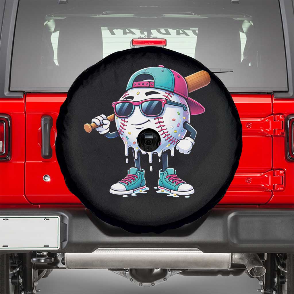 Baseball Life Style Spare Tire Cover Youth Drip Baseball Boys Kid TS10 Black Print Your Wear
